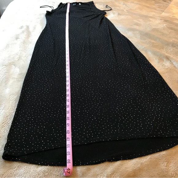 H&M black with white dots sleeveless soft comfortable midi dress Size S - Picture 5 of 11